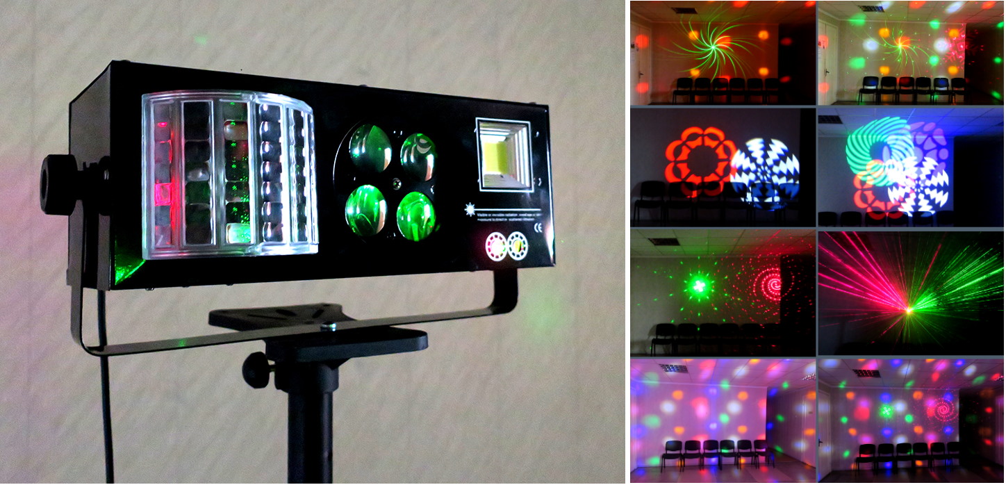 Световое оборудование для дискотек, цветомузыка, светомузыка